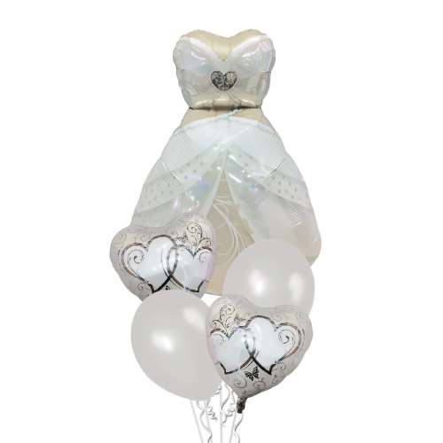 Set de 5 globos de Boda Vestido de novia